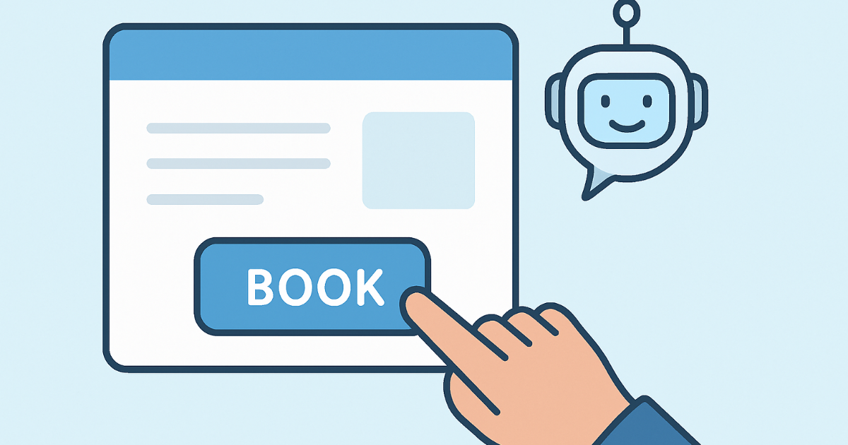 店舗LPのAIチャット予約で実現する顧客データ活用の解説イラスト（テーマ: 店舗LP 予約ボタン）